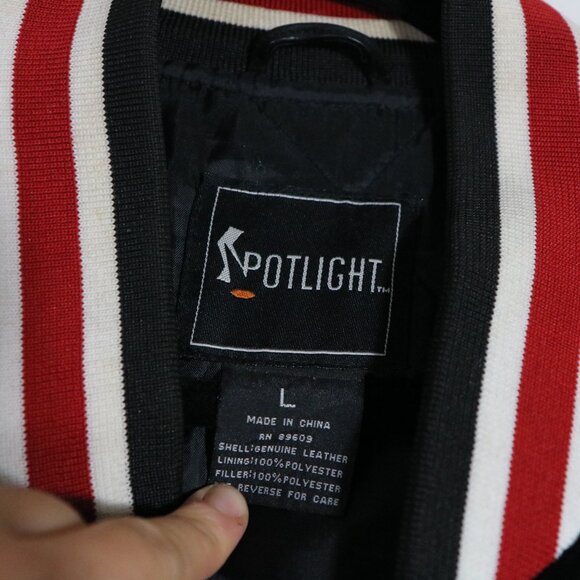 Vintage Spotlight Detroit Red Wings Hockey Suede Bomber Jacket Mens NHL Logo - Picture 3 of 8